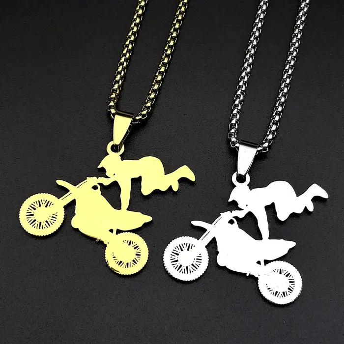 Collier pendentif Motocross pour femmes et hommes