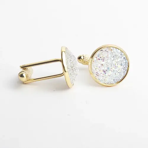 Boutons de manchette CHYVENEE en or sertis de strass élégants pour homme et femme occasions spéciales et tous les jours