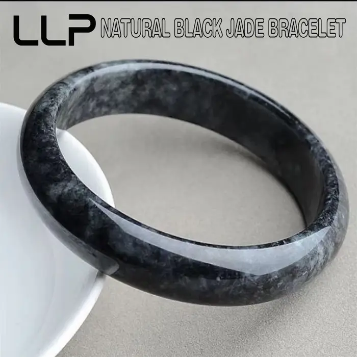 Bracelets en jade cyanotype noir naturel de Chine