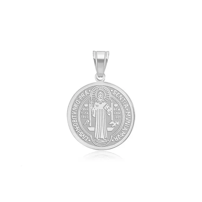 Collier Saint Benoît Vintage en Acier Inoxydable 316L pour Hommes et Femmes Occasions Spéciales Bijou Amulette Religieuse