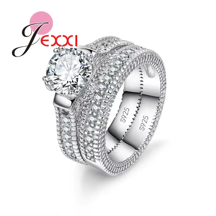 Ensemble de bagues élégantes en argent Sterling 925