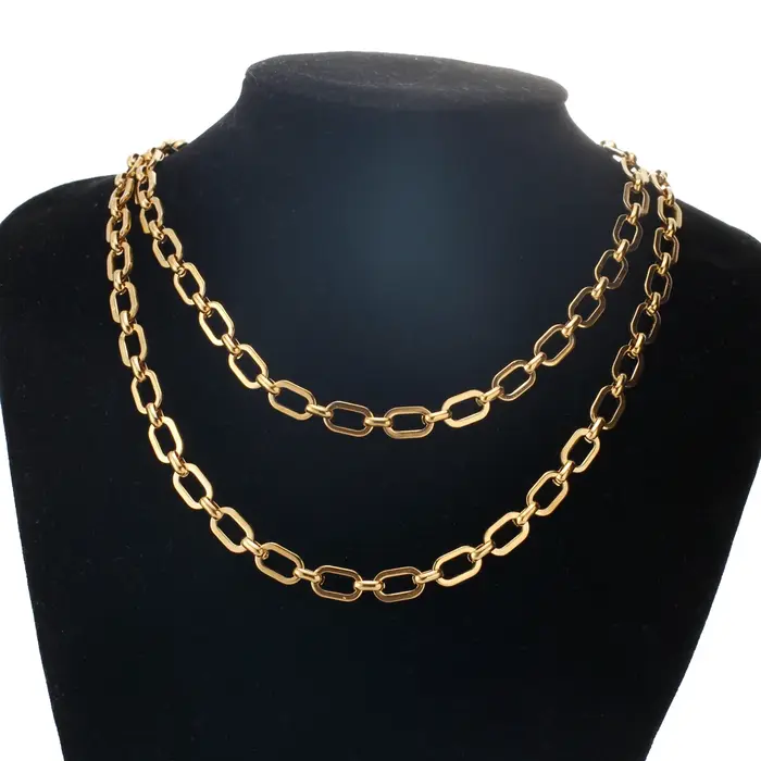 Chaîne gourmette plaquée or en acier inoxydable moderne pour colliers bracelets chevilles DIY bijoux occasions spéciales