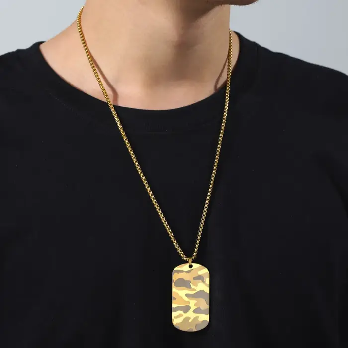 Collier pendentif militaire de Camouflage pour hommes