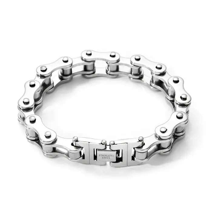 Bracelet en acier inoxydable pour hommes, 1 pièce, Imitation créative, chaîne de vélo, tendance, Sty