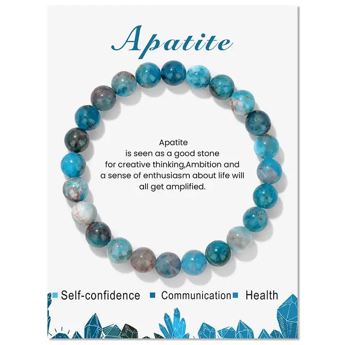 Bracelets de perles ATen bleues pour femmes et hommes