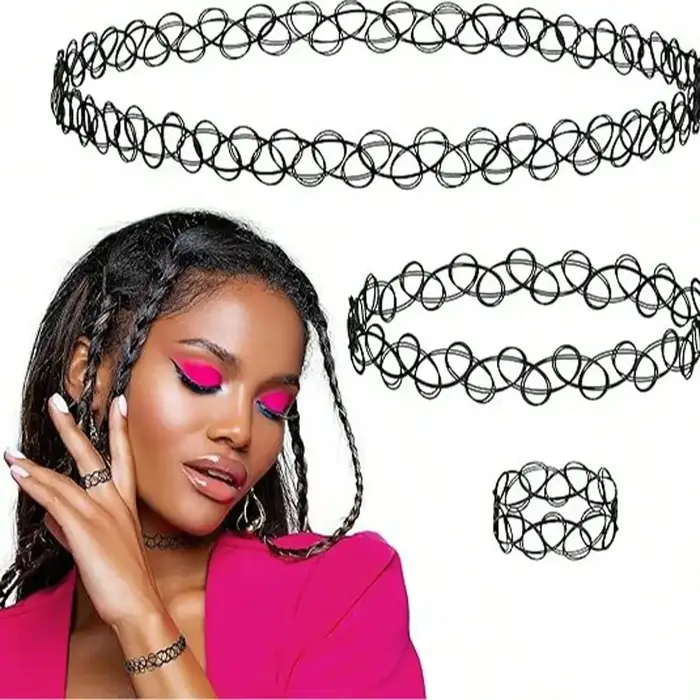 Collier ras du cou élastique pour tatouage