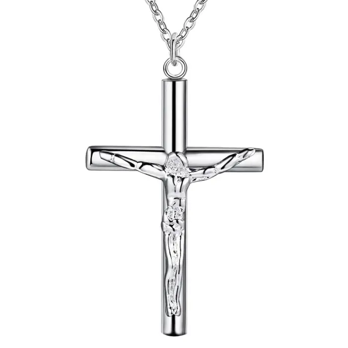Nouveau 925 collier en argent Sterling croix pour hommes femmes mode clavicule chaîne colliers de mariage bijoux de fête