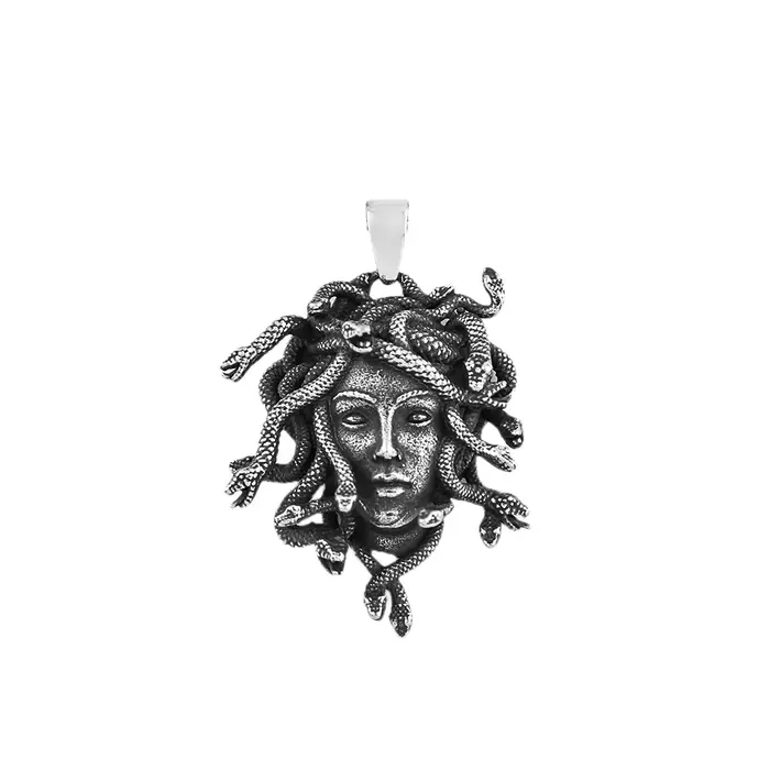 Collier Méduse Gothique Unique pour Hommes et Femmes, Punk Vintage, Acier Inoxydable, Pendentif Sall