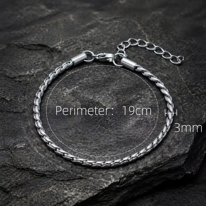 Nouveau bracelet tendance Dan S, bracelet classique en acier inoxydable, largeur de chaîne 6/8 mm, p