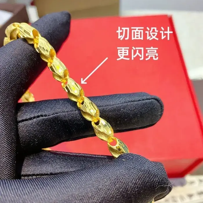 Collier en or véritable 24 carats pour hommes