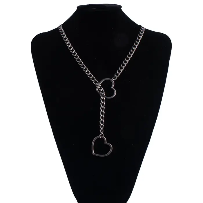 Collier chaîne en forme de cœur pour femmes