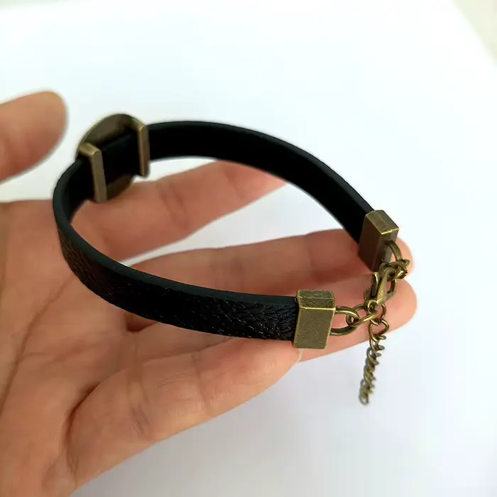 Bracelet personnalisé avec photo, produits personnalisés, cabochon en verre exquis, bracelets en cuir réglables pour hommes, femmes, bijoux de couple