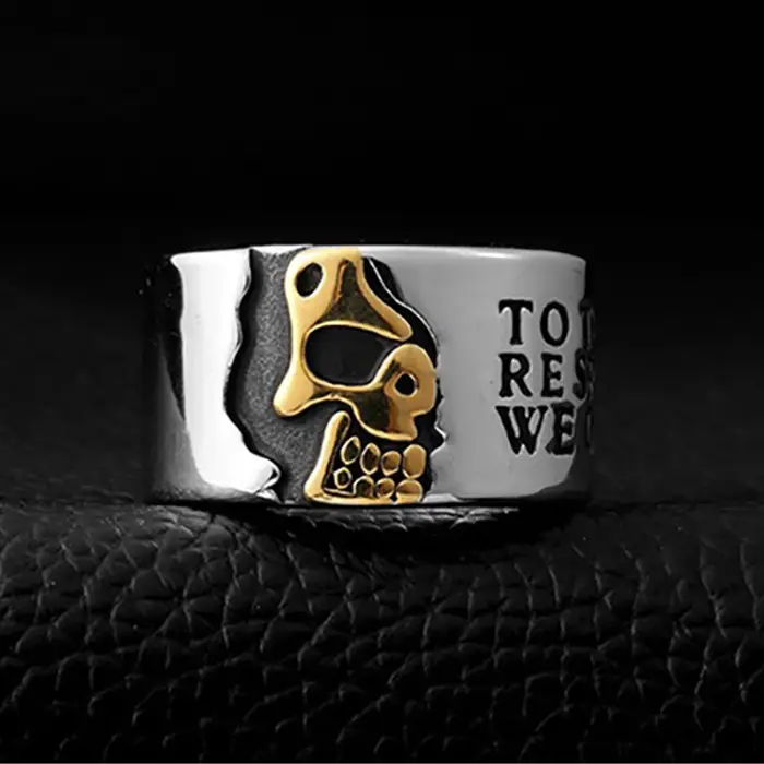 Bague Tête de Mort en Acier Inoxydable Style Punk Goths Occasions Spéciales Bagues de Cocktail Pour Hommes