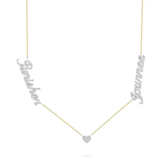 Collier personnalisé en Zircon avec nom personnalisé, pendentif plaqué or 18 carats, année, annivers
