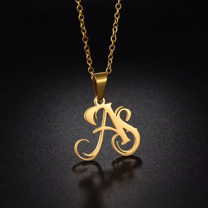 Colliers avec lettres initiales personnalisées en acier inoxydable, collier avec nom personnalisé, pendentif charmant pour femmes, bijoux cadeaux d'anniversaire, 365