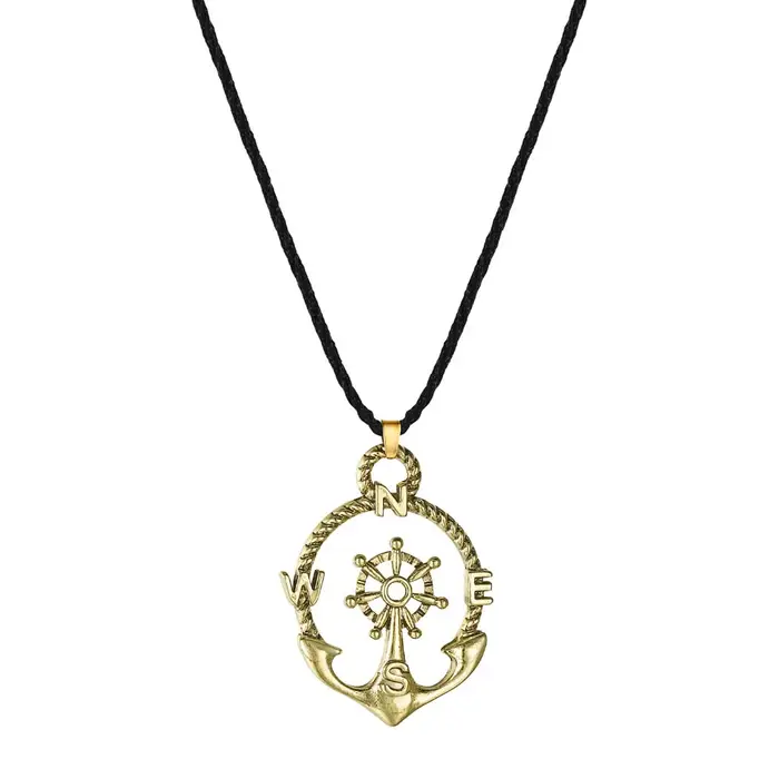Collier de bateau avec boussole et ancre pour femmes, souvenir de navigateurs, bijou religieux élégant pour occasions spéciales