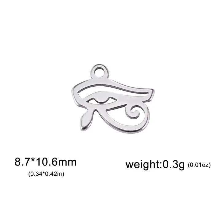 Breloques l'oeil d'horus Ra Udjat pour la fabrication de bijoux, en acier inoxydable, couleur or, pendentifs de collier et de Bracelet faits à la main, DIY, 5 pièces/lot
