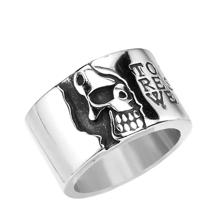 Bague Tête de Mort en Acier Inoxydable Style Punk Goths Occasions Spéciales Bagues de Cocktail Pour Hommes