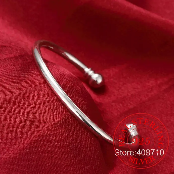 Bracelet à manchette ouverte en argent 925 pour Homme et femme