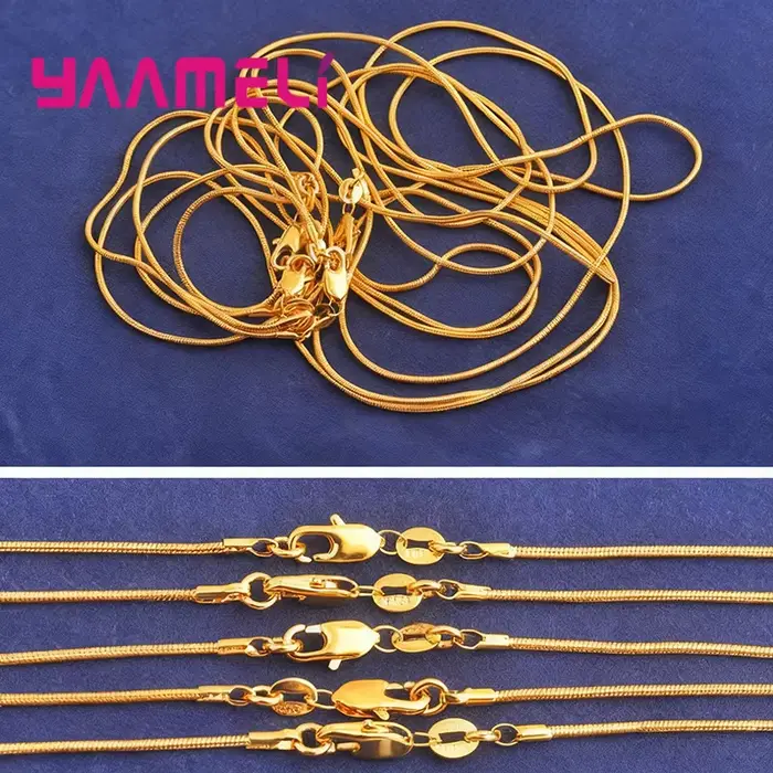 Chaîne de collier rempli d'or jaune 18KGF, avec fermoirs à homard solides pour hommes et femmes, pendentif, résultats de bijoux, accessoire 1 pièce