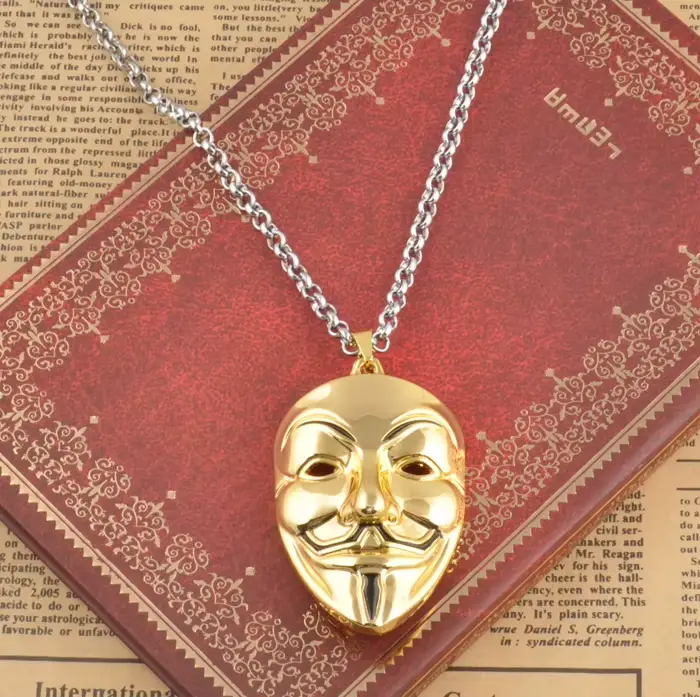 Collier à pendentif en forme de visage doré unisexe pour homme et femme bijou mode suivi de l'humeur pour parties et événements spéciaux