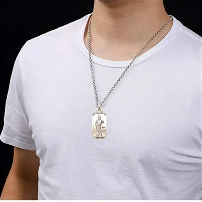 Avalokitesvara-Collier pendentif TathagMiBuddha pour femme et homme