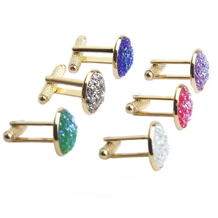 Boutons de manchette CHYVENEE en or sertis de strass élégants pour homme et femme occasions spéciales et tous les jours