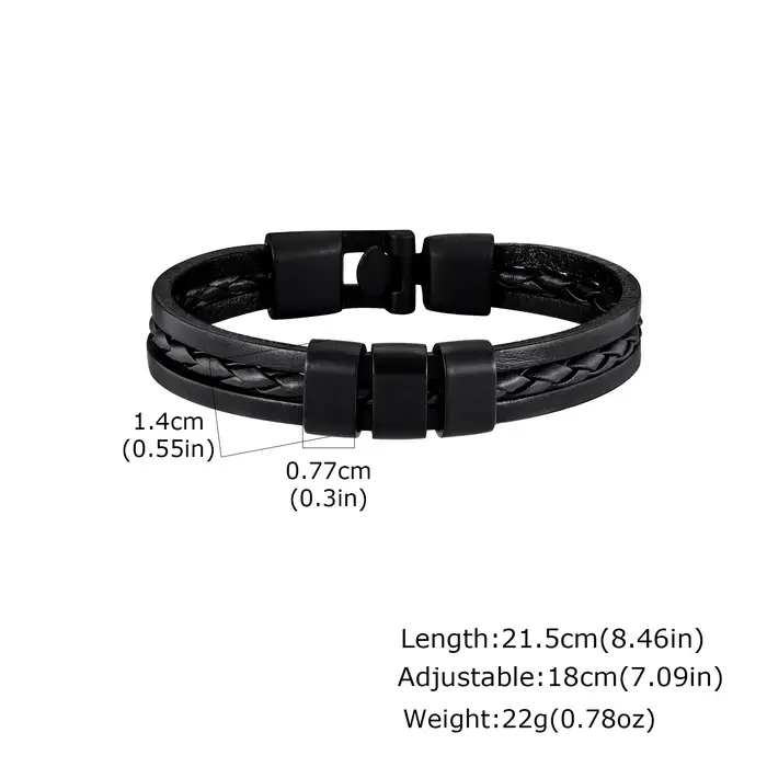 Bracelet en cuir en métal personnalisé pour hommes