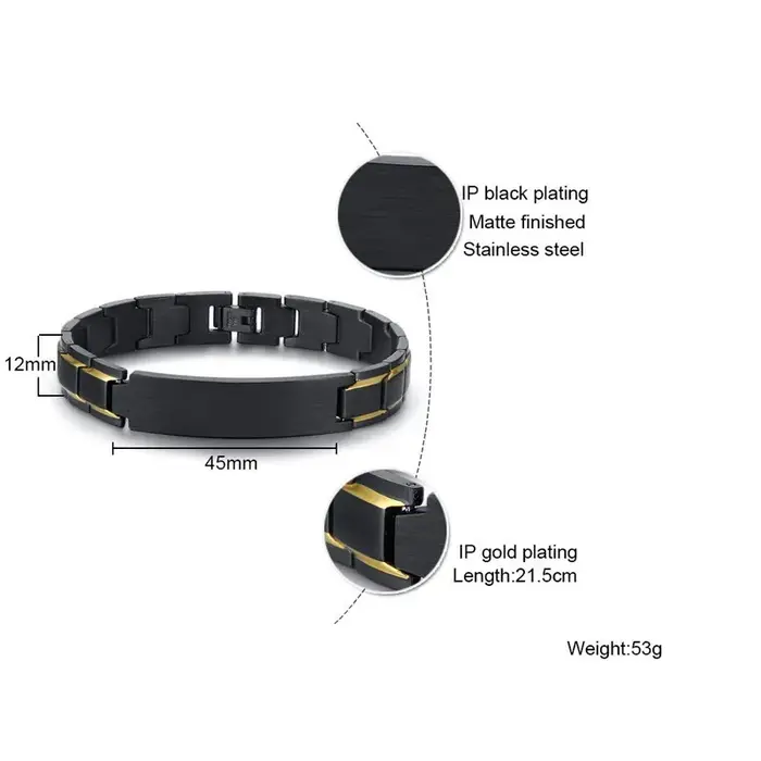 Bracelet d'identification personnalisé en acier inoxydable pour hommes avec fonction d'alerte médicale et gravure gratuite pour les occasions spéciales
