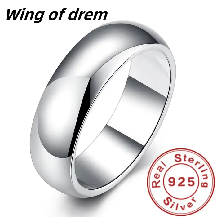 Bague en argent Sterling 925 de haute qualité, ronde et lisse, Simple, à la mode, bijoux de fête pour femmes, taille 5 6 7 8 9 10 11
