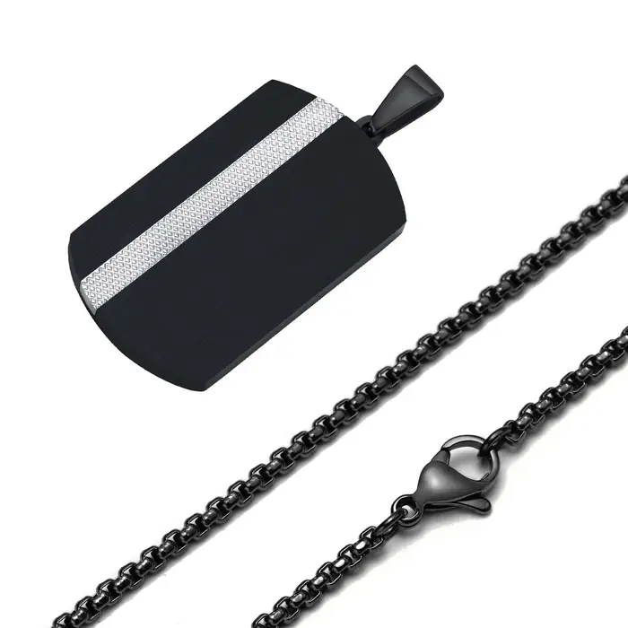 Zunderes-Collier en acier inoxydable pour homme