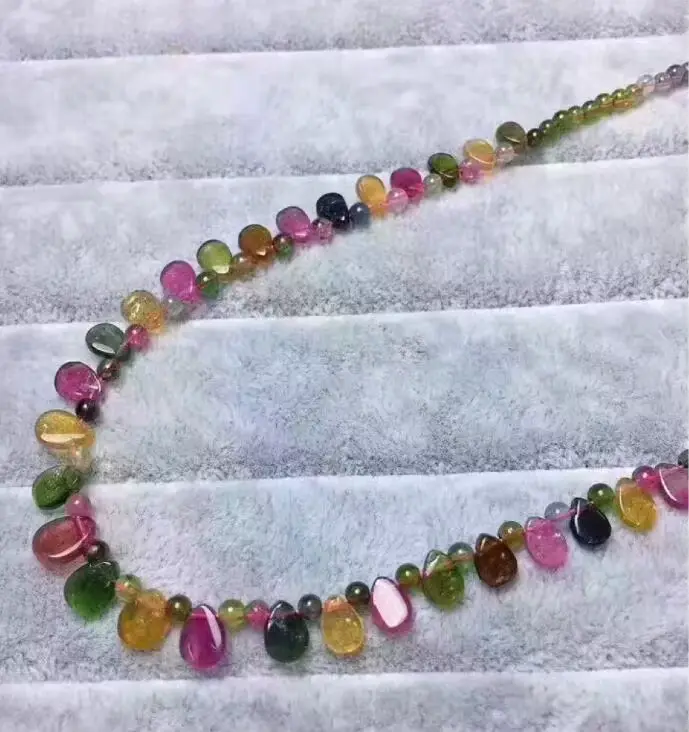 Collier en pierre naturelle de tourmaline pour femme, pendentif goutte de pluie, collier princesse, bijoux cadeaux d'anniversaire, vente en gros