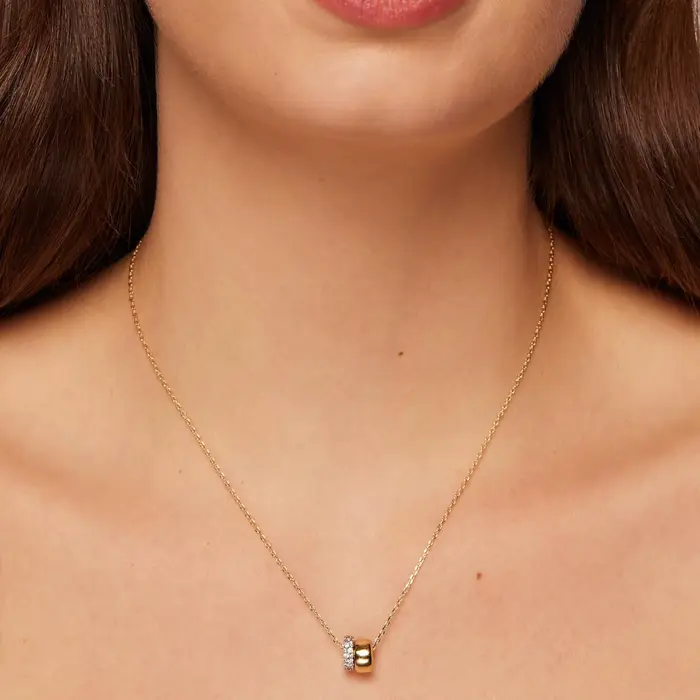 Collier en argent sterling 925 à double rangée de moissanite ronde, élégant, tendance, simple, décontracté, polyvalent et de haute qualité.