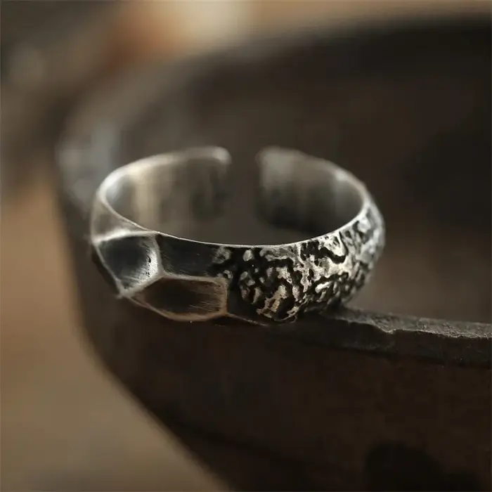 Bague Vintage à motif de pierres fragmentées pour hommes