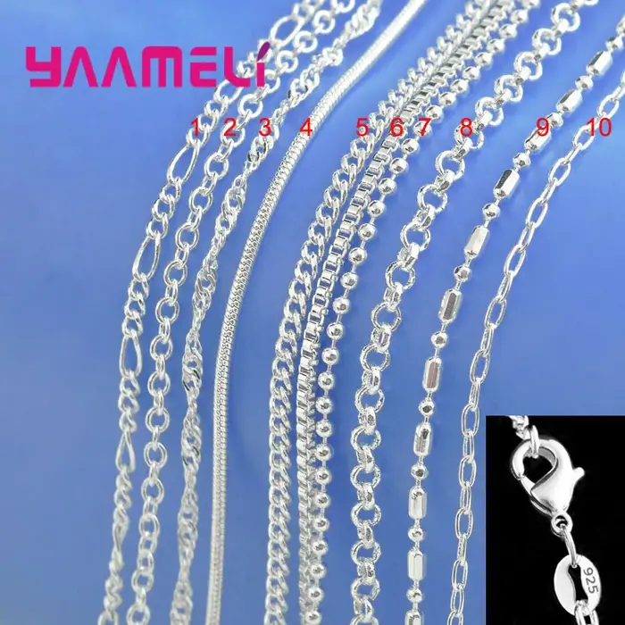 Collier en argent regardé 100% avec fermoirs en ster corrigé pour homme et femme