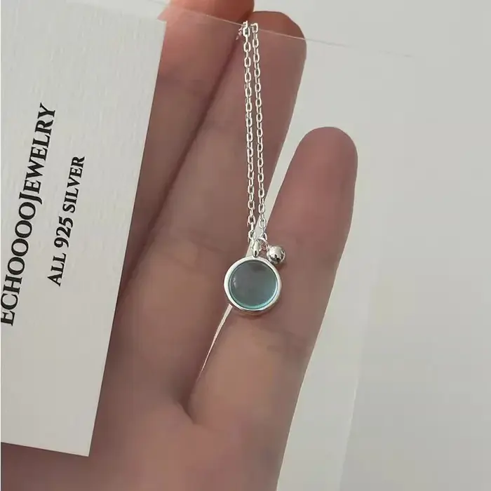 XIYANIKE été bleu cristal pendentif collier pour femmes fille de luxe mode nouveaux bijoux dame cadeau fête de mariage