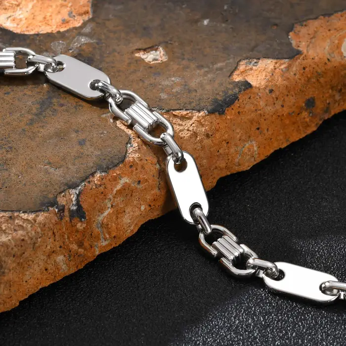 Bracelet en acier inoxydable homme chaîne géométrique design moderne cadeau occasion spéciale