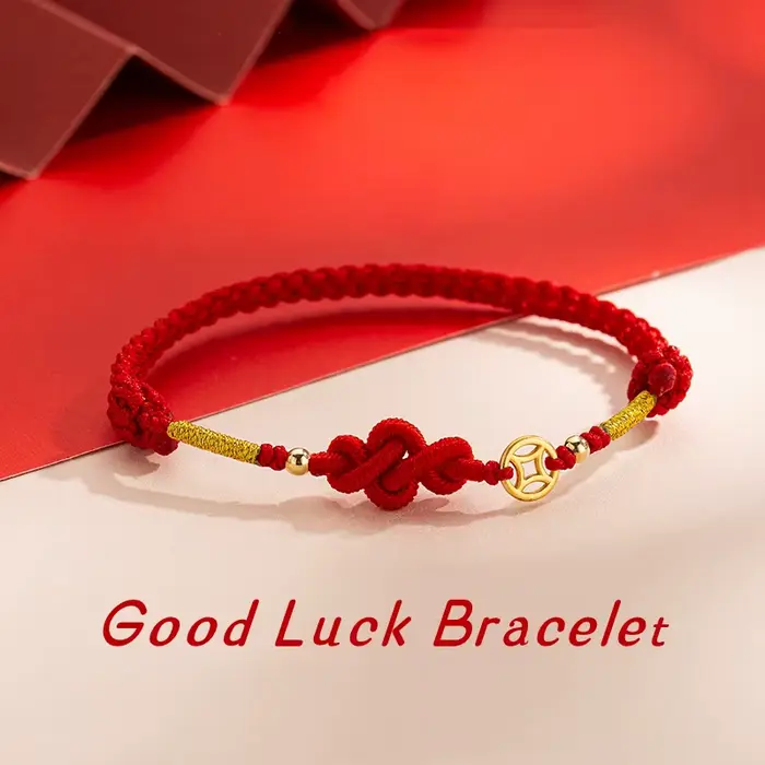 Bracelets en corde rouge avec nœud porte-bonheur Simple pour femmes et hommes
