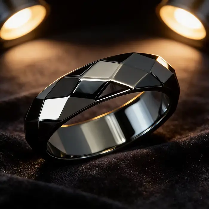 Bague en pierre d'hématite pour hommes