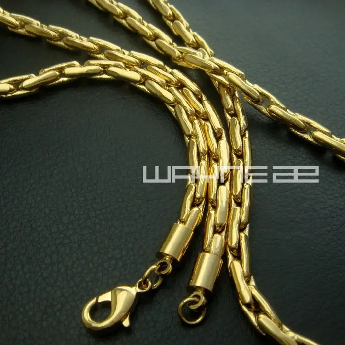 Collier en or pour homme, 50cm ou 60cm, longueur 3mm, largeur N0.25