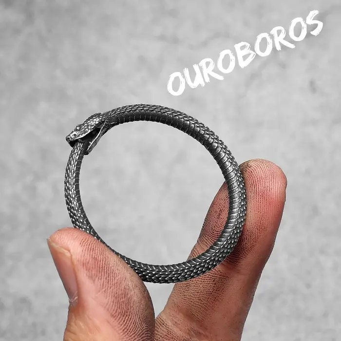 Ouroboros serpent élégant hommes colliers avec pendentif en acier inoxydable bijoux pour hommes femm