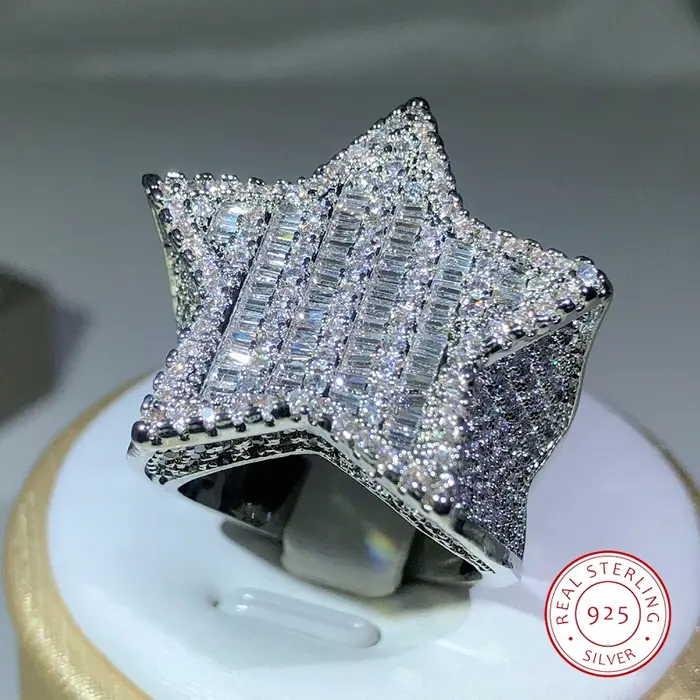 Bagues de luxe en argent 925 pour hommes/femmes