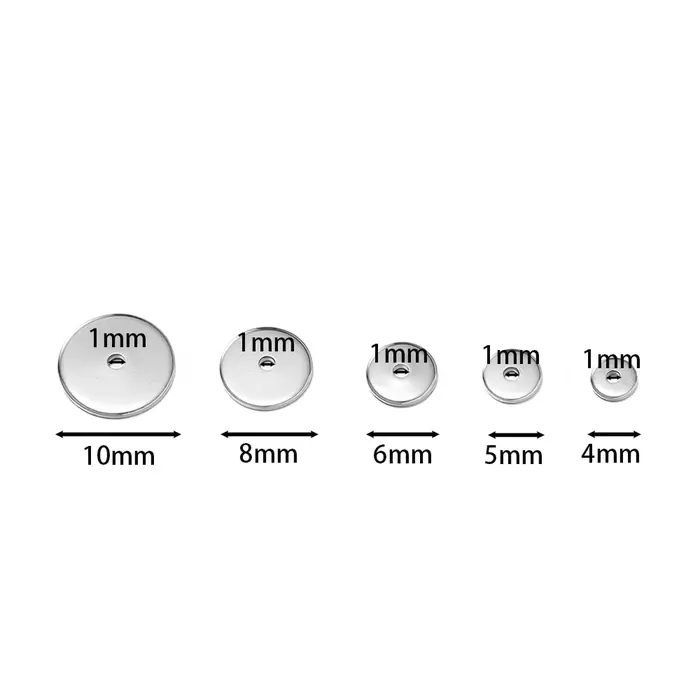 Perles d'espacement ronds et plates en acier inoxydable pour la création de bijoux pour femmes occasions spéciales