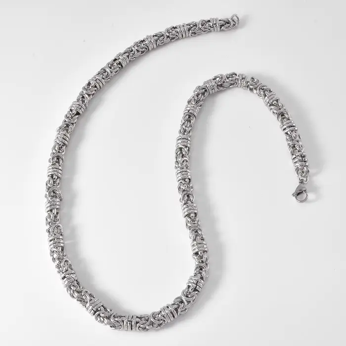 Collier Vintage industriel pour hommes, chaîne tissée en acier inoxydable, minimaliste, gothique, Pu