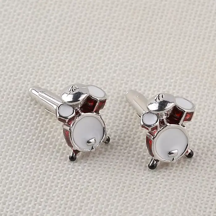 Boutons de manchette de tambour de musique Vintage