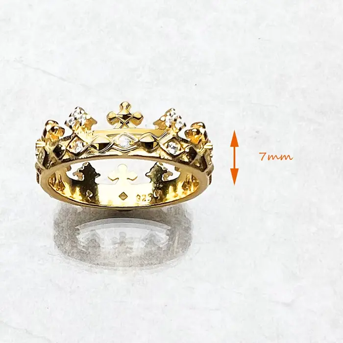 Bague couronne or Style européen, bijoux fins pour femmes, tout nouveau cadeau classique en argent Sterling 925 pur, été