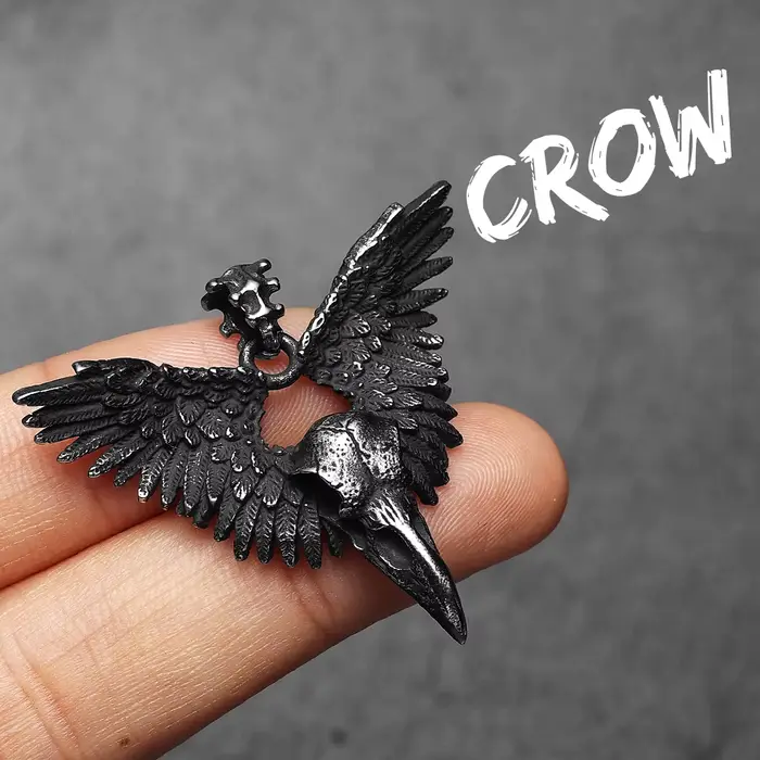 Colliers rétro Viking corbeau pour hommes et femmes