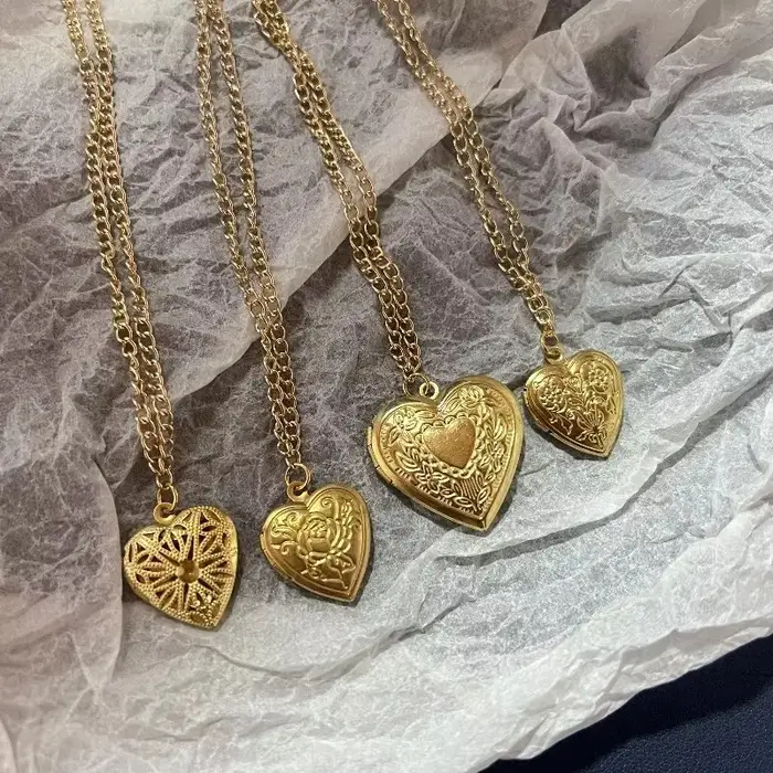 Cadre Photo en forme de coeur pendentif collier breloque ouvrable médaillon colliers femmes hommes bijoux nouvelle