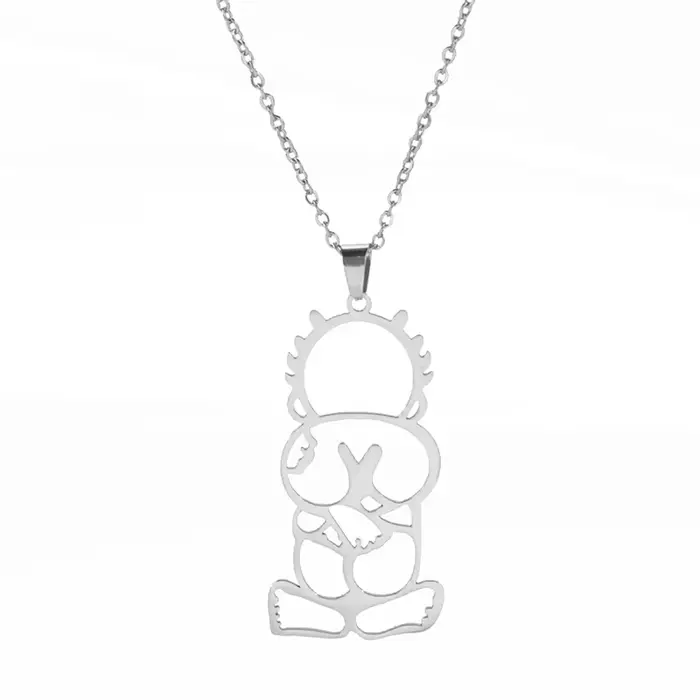 Handala pendentif collier pour femme homme chaîne tour de cou Palestine à cheveux pointus garçon collier en acier inoxydable bijoux en gros