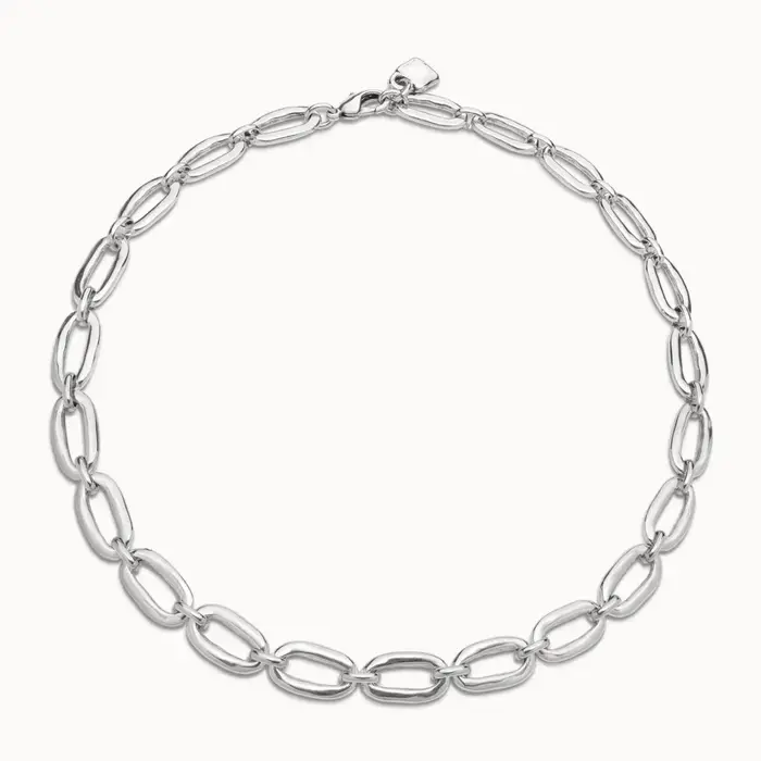 Mode, personnalité, charme, collier à bague ovale creuse en argent, accessoire pour femmes, cadeau de vacances pour amis
